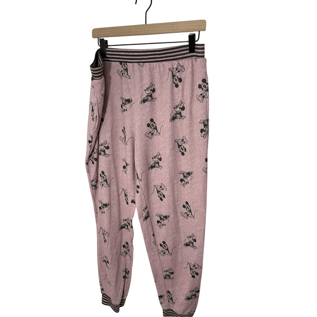 Disney Pink Minnie Mouse Women's Cozy Lounge Casual Comfy L Pajama Set
