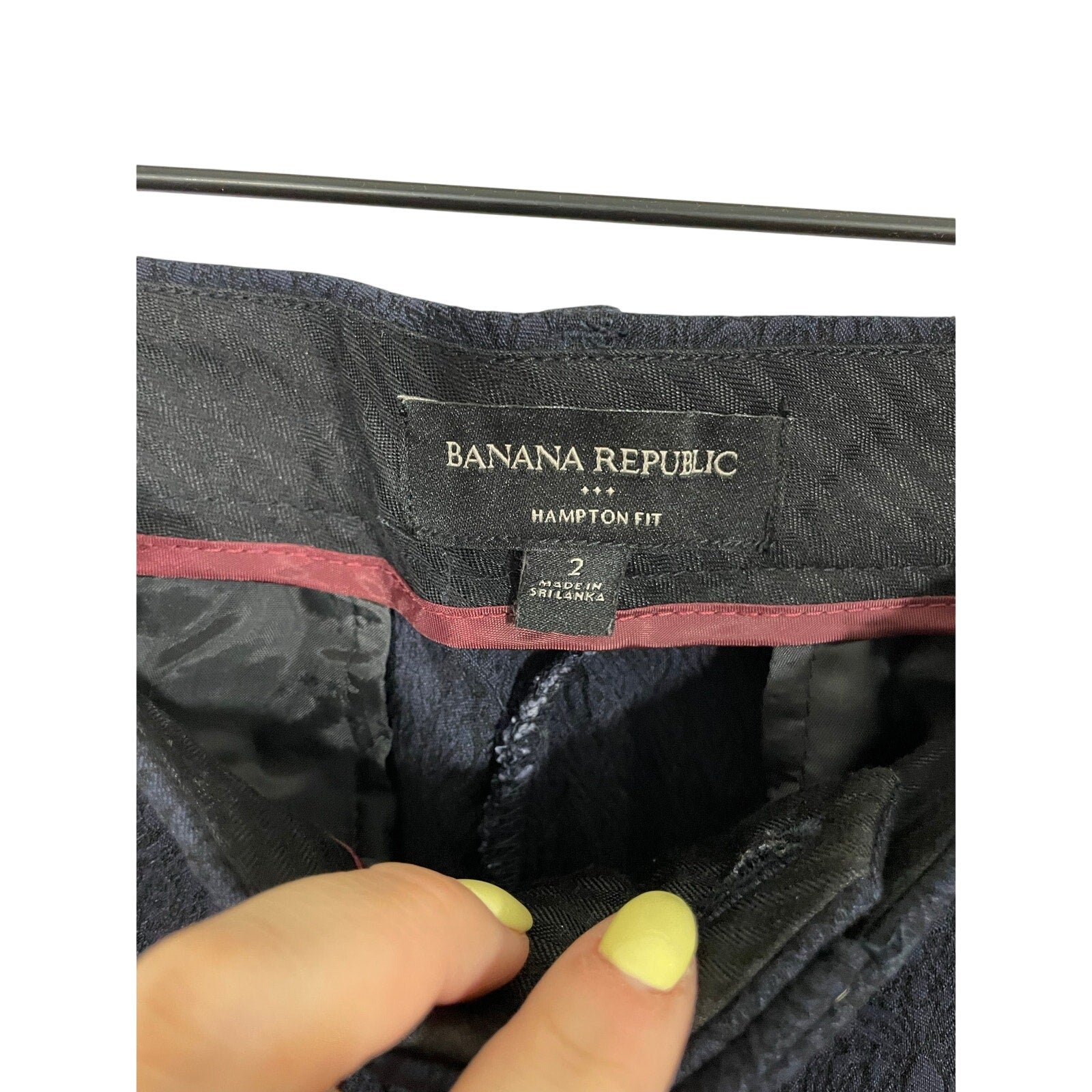 Banana Republic Hampton Fit 2 Navy Straight Leg Tapered Trousers Corporate