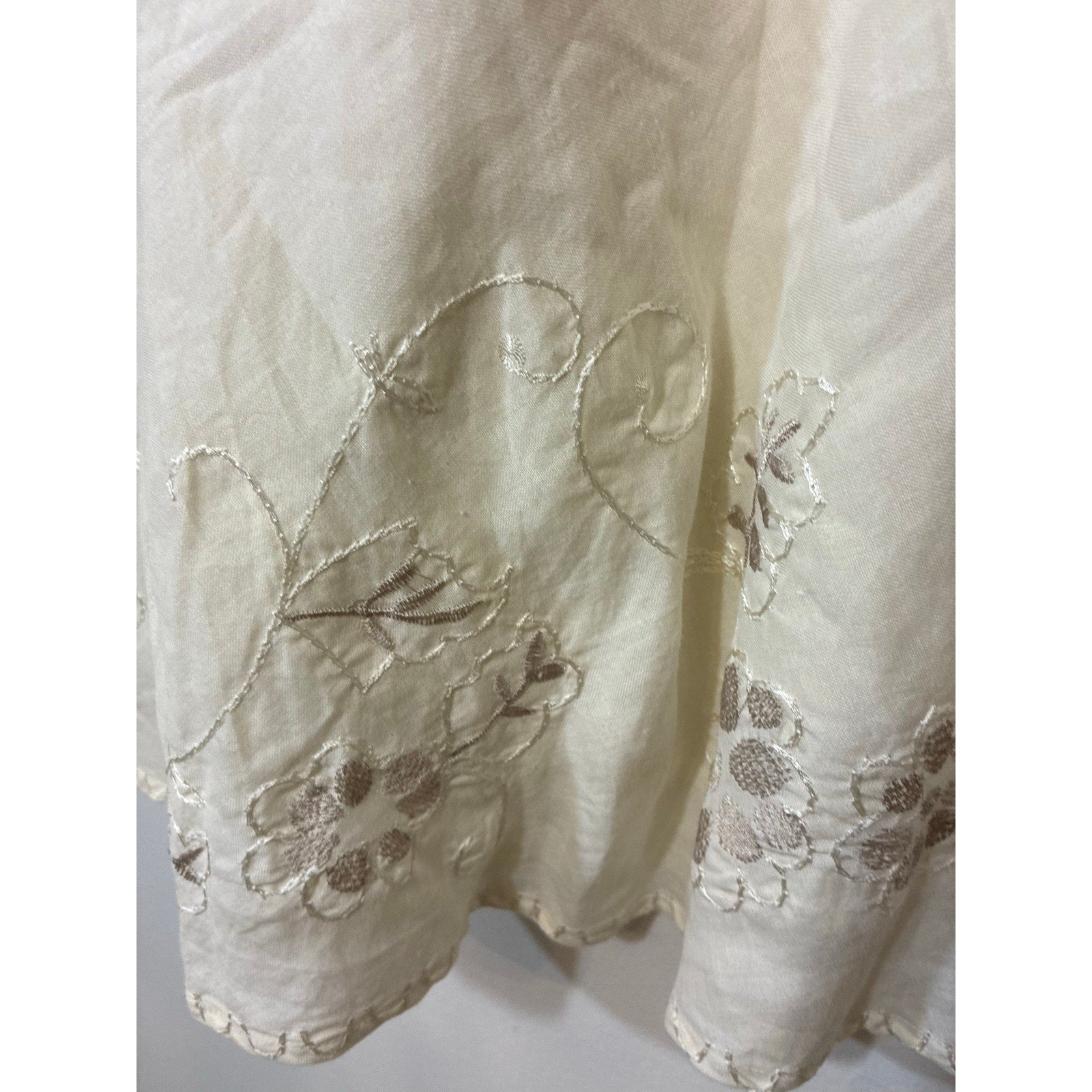 Outfit JPR Cream Floral Embroidered Midi Skirt Ethereal Cottagecore Whimsy 6