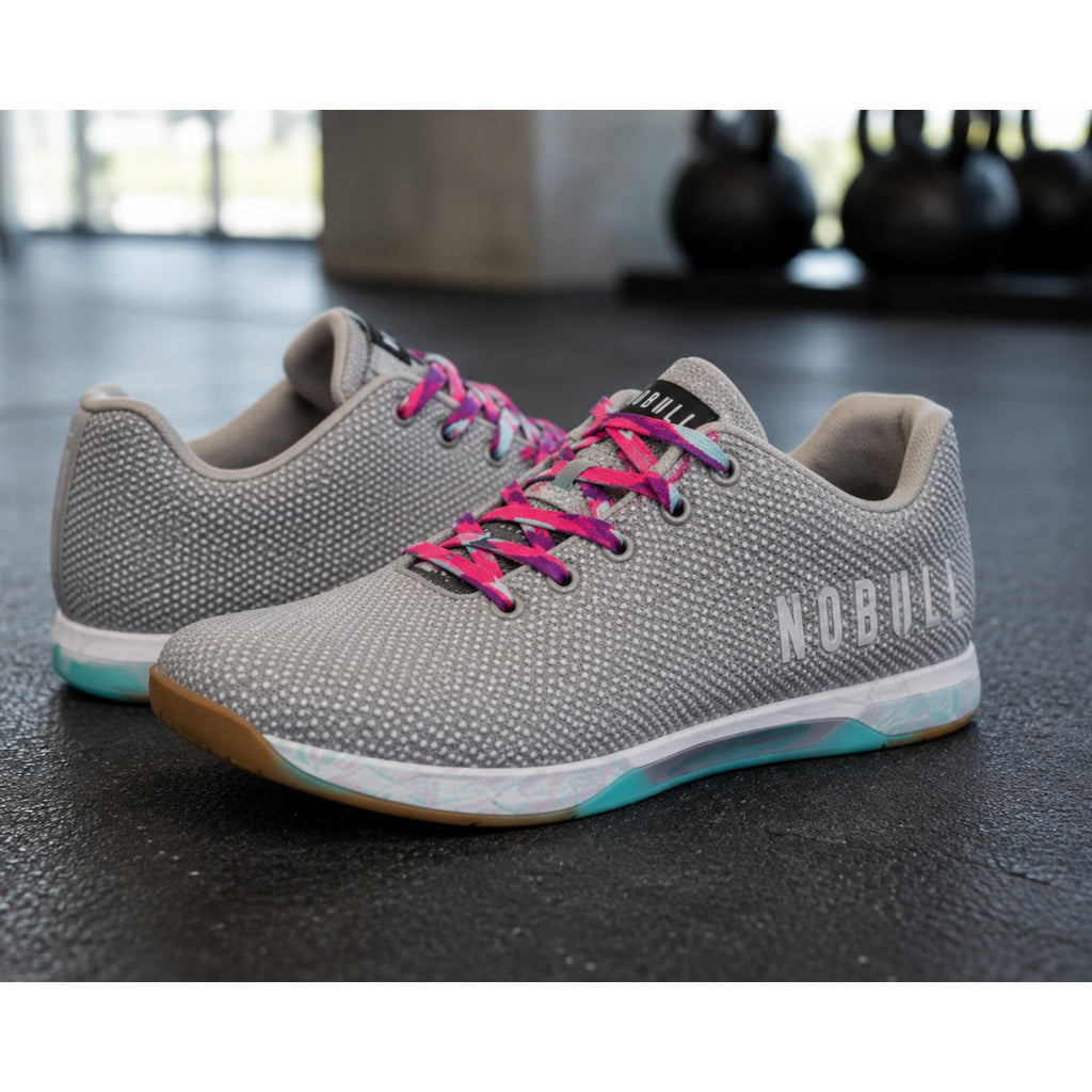 NOBULL Outwork SuperFabric Trainer Sneakers Gray Pink 7.5 Cross Training Shoes