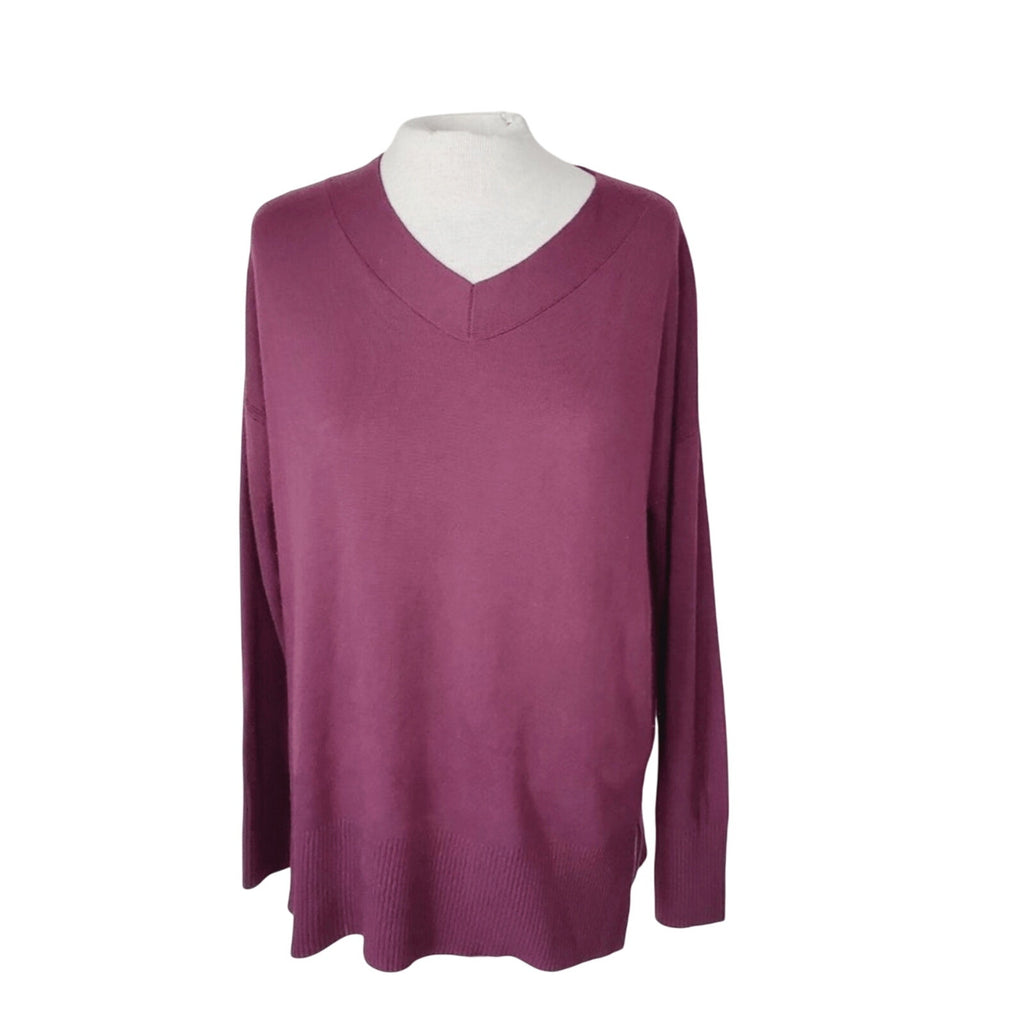 Revolve Chelsea 28 Sweater Cashmere Soft V-Neck Purple XS
