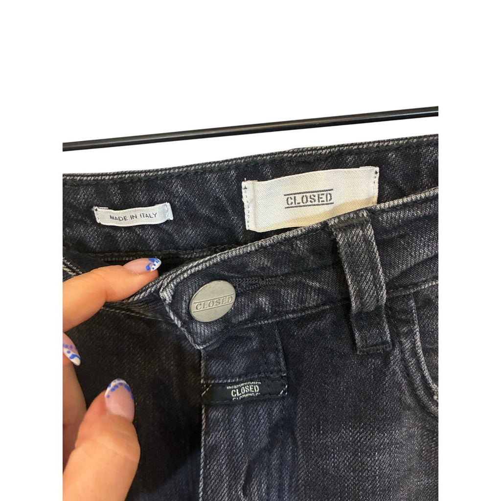 Closed Denim Jeans Women 29 Black Skinny Pusher Baker Jeans Candiani Minimal Emo