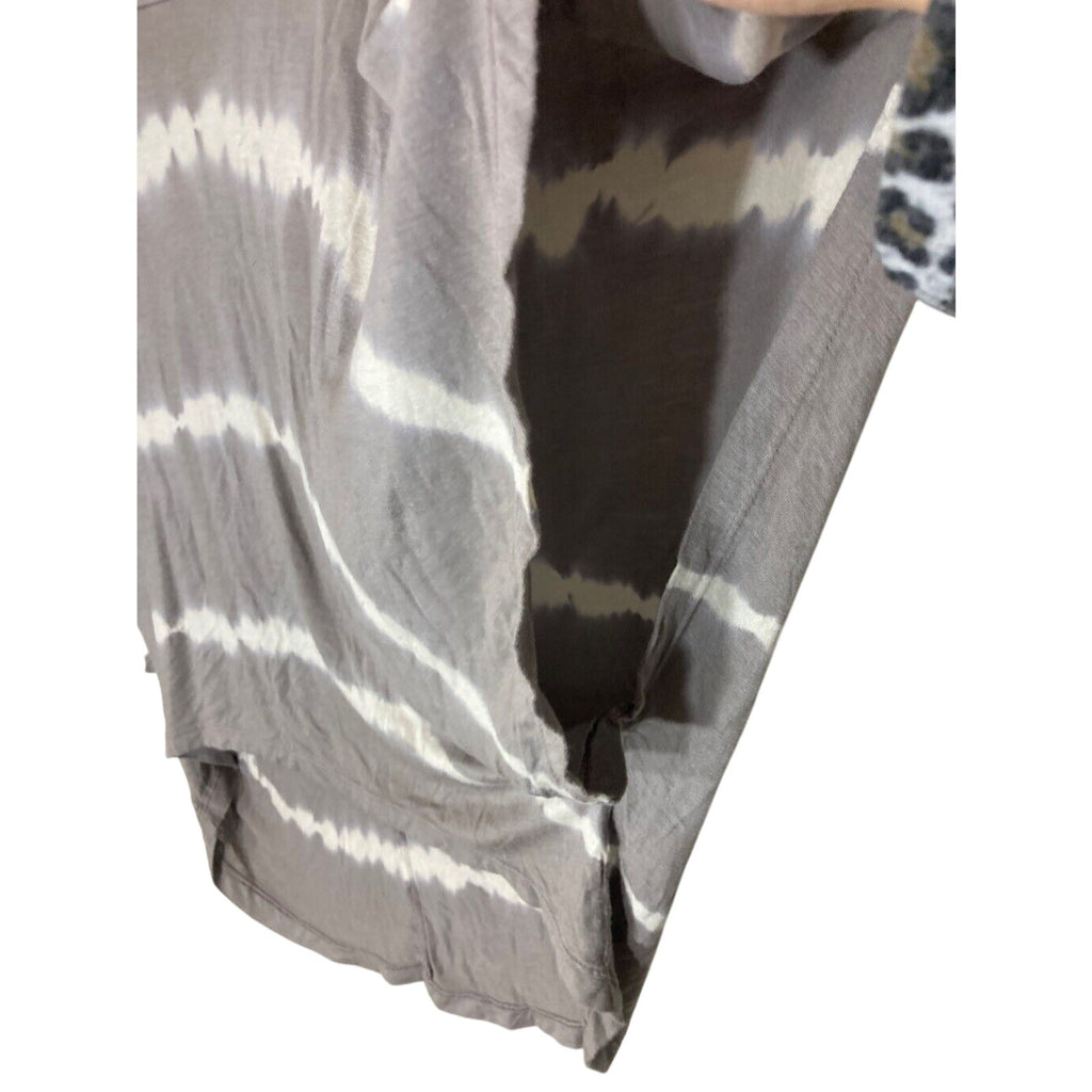 Paraphrase Gray TieDye Top Womens XS Oversized Y2K Grunge Lagenlook Short Sleeve