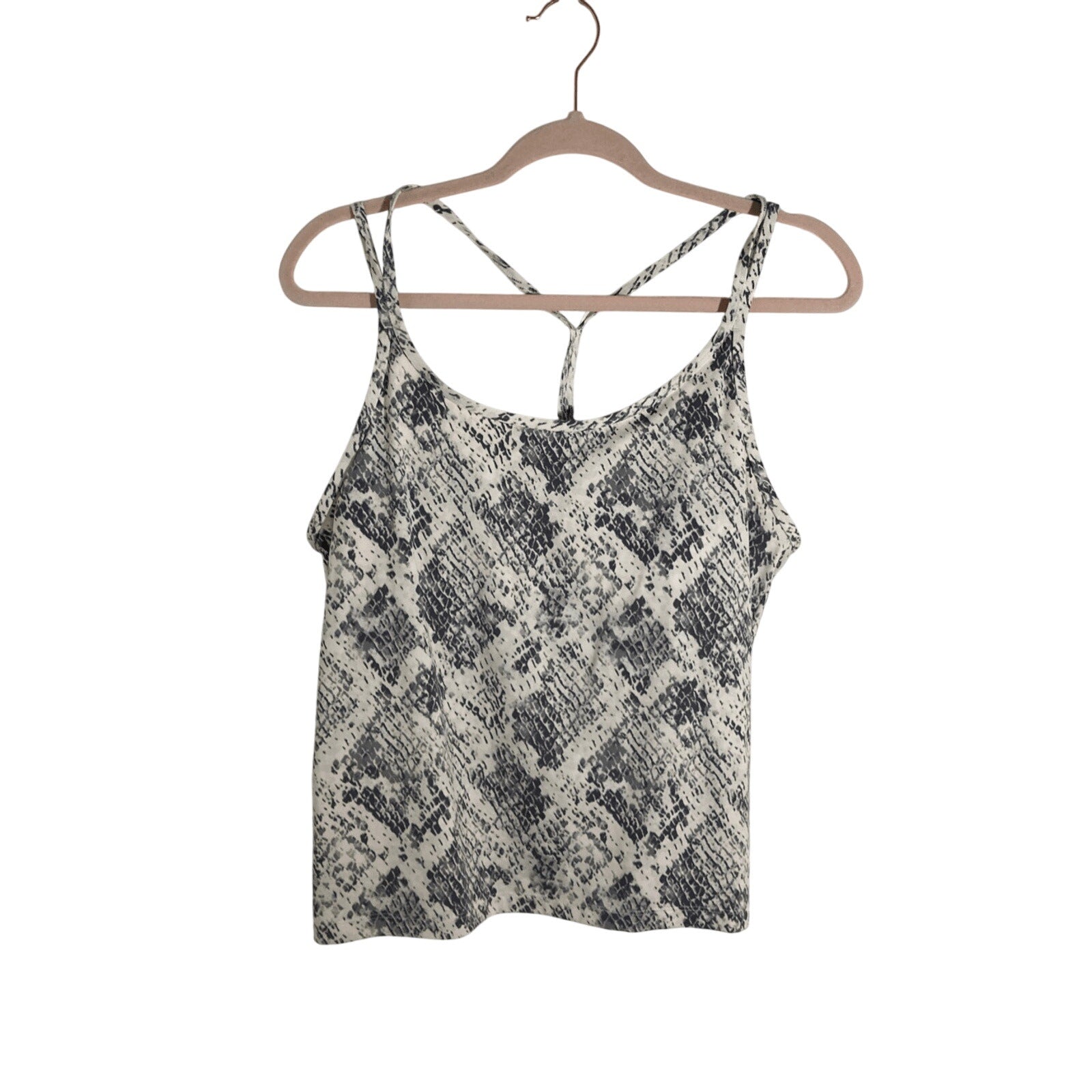 NWOT VS Pink Marble Snake Print Athleisure Workout Racerback Tank Top XL