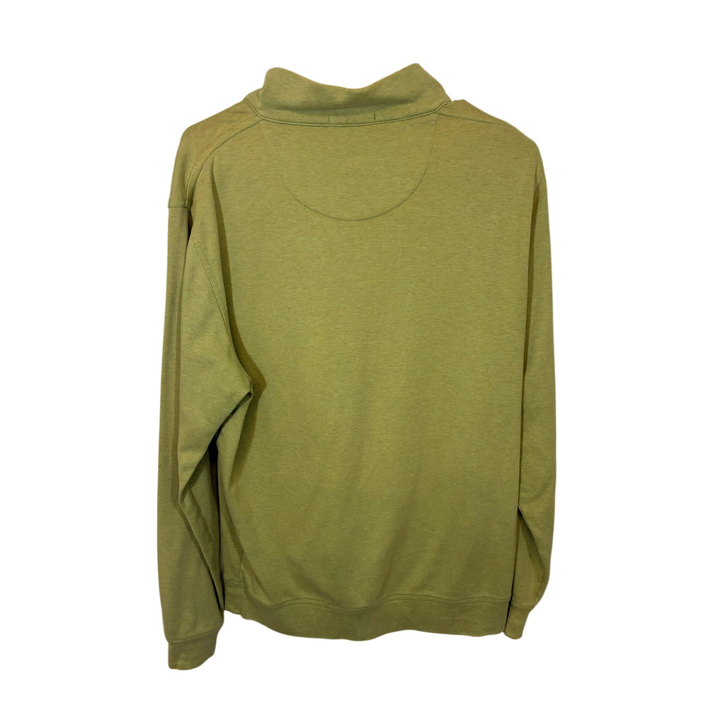 Peter Millar Men's Lime Green Whitaker Quarter-Zip Sweater Cotton Preppy M