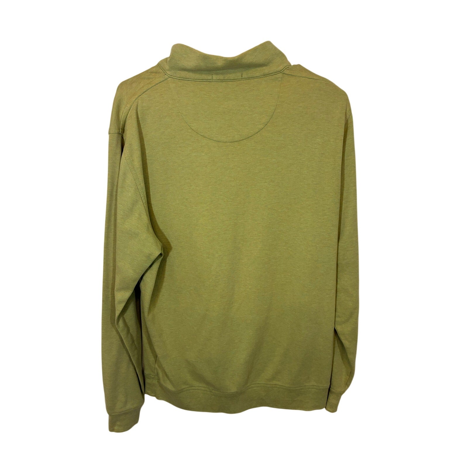 Peter Millar Men's Lime Green Whitaker Quarter-Zip Sweater Cotton Preppy M