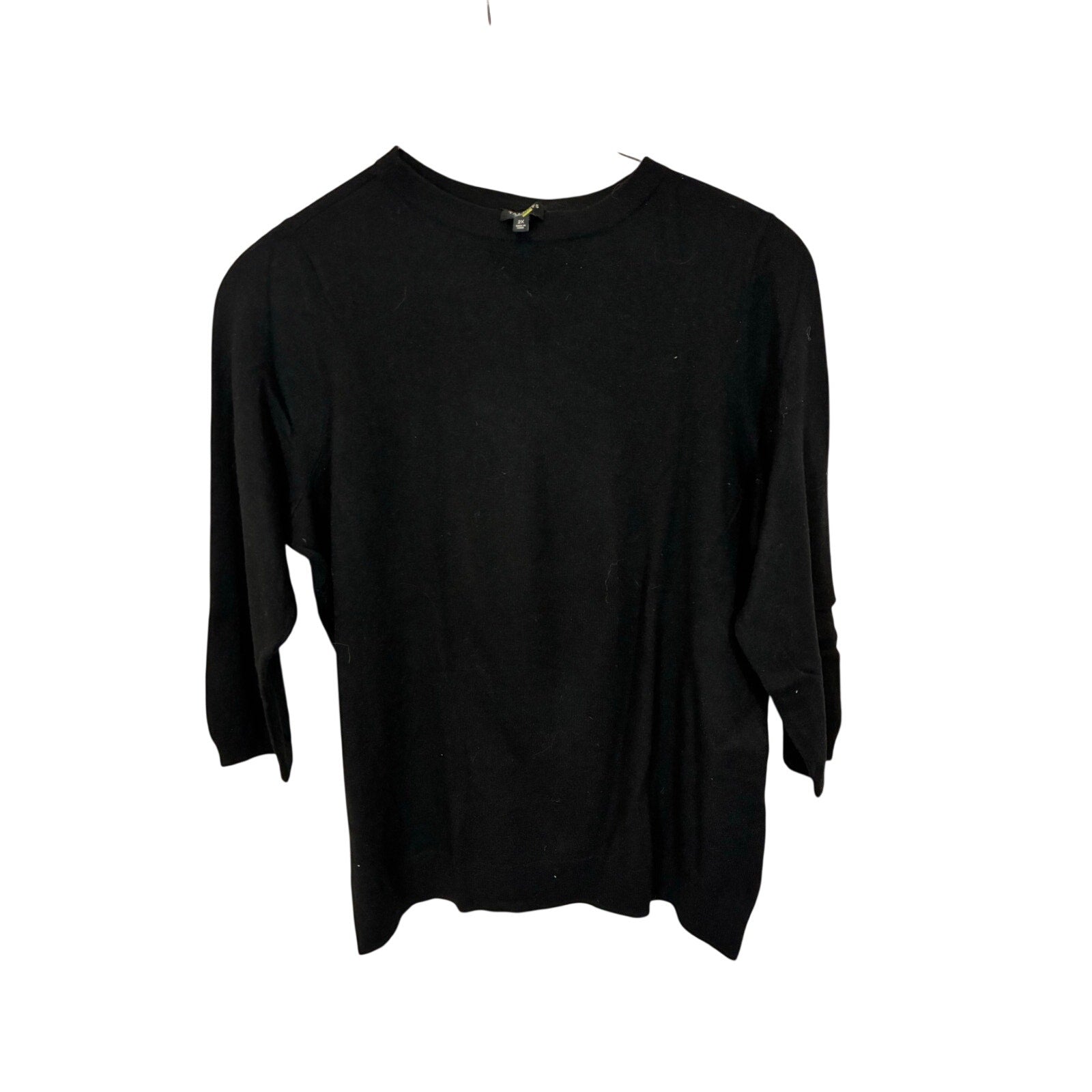 Talbots Women's Lambswool Black Long Sleeve Sweater Top 2X Closet Staple