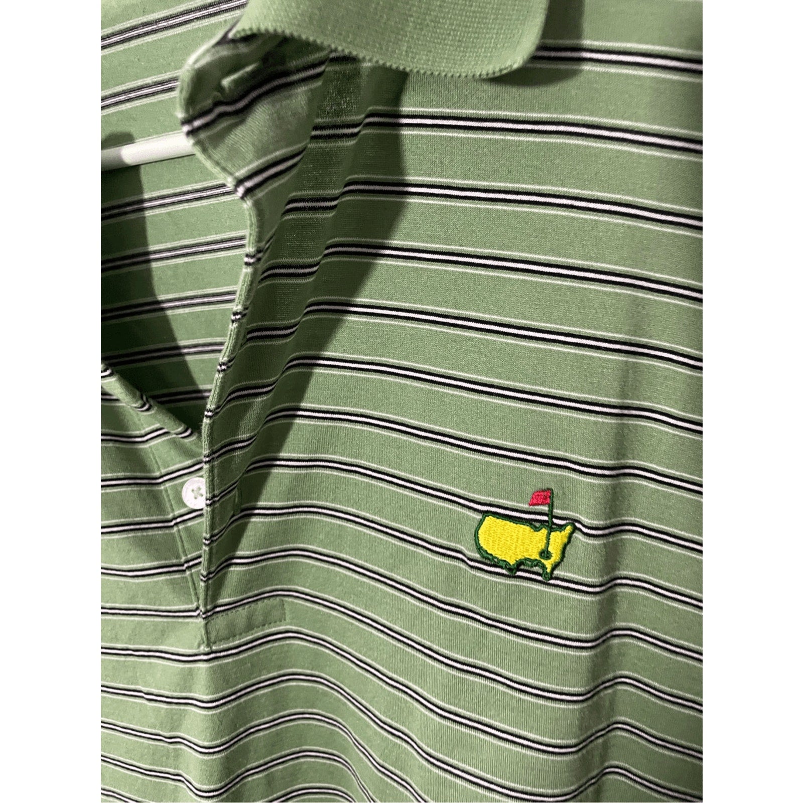 Master's Collection Augusta National Flag Men's Striped Polo Golf Sportswear