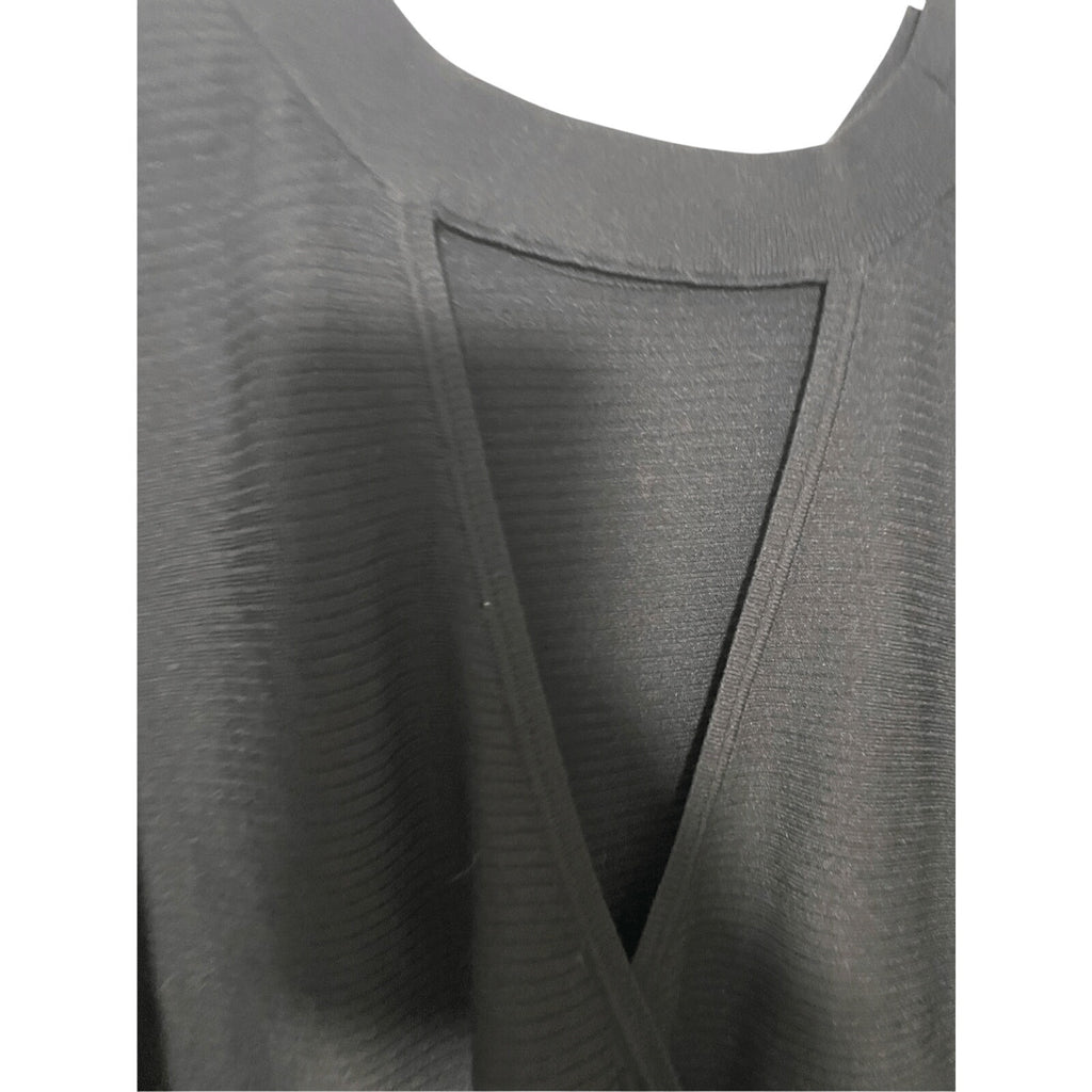 Express Black Plunged Open Back Large Black Sweater Comfy Cozy Minimalist Boho