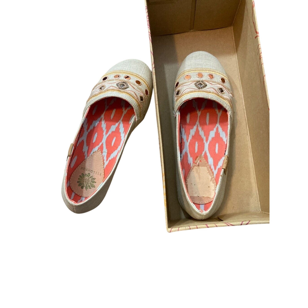 NWT Yellowbox Embezzled Western Boho Woodstrock Kendra Neutral Loafers