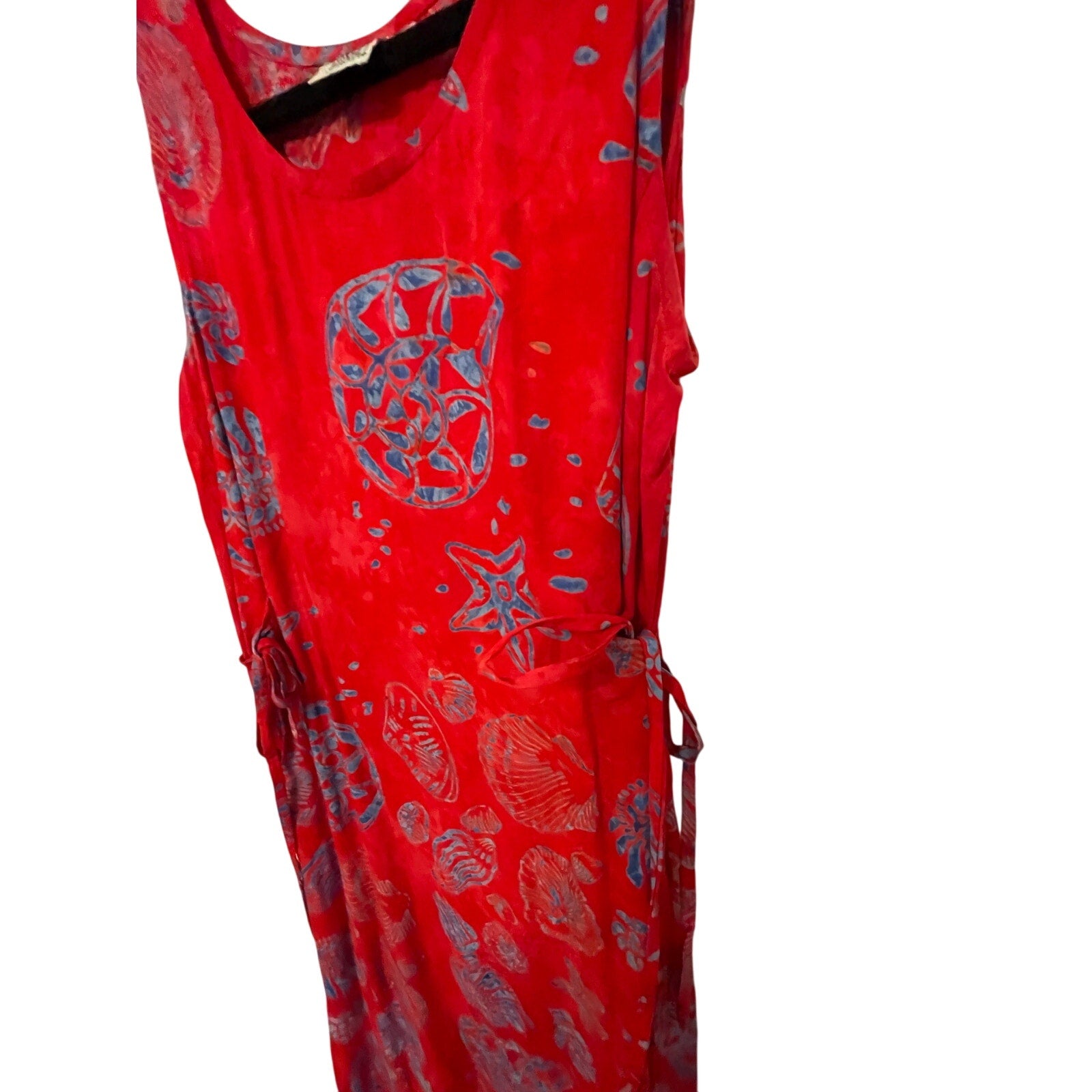 Go Fun Indie Cottagecore Breezy Vacation Red Printed Beach S Maxi Coastal Dress