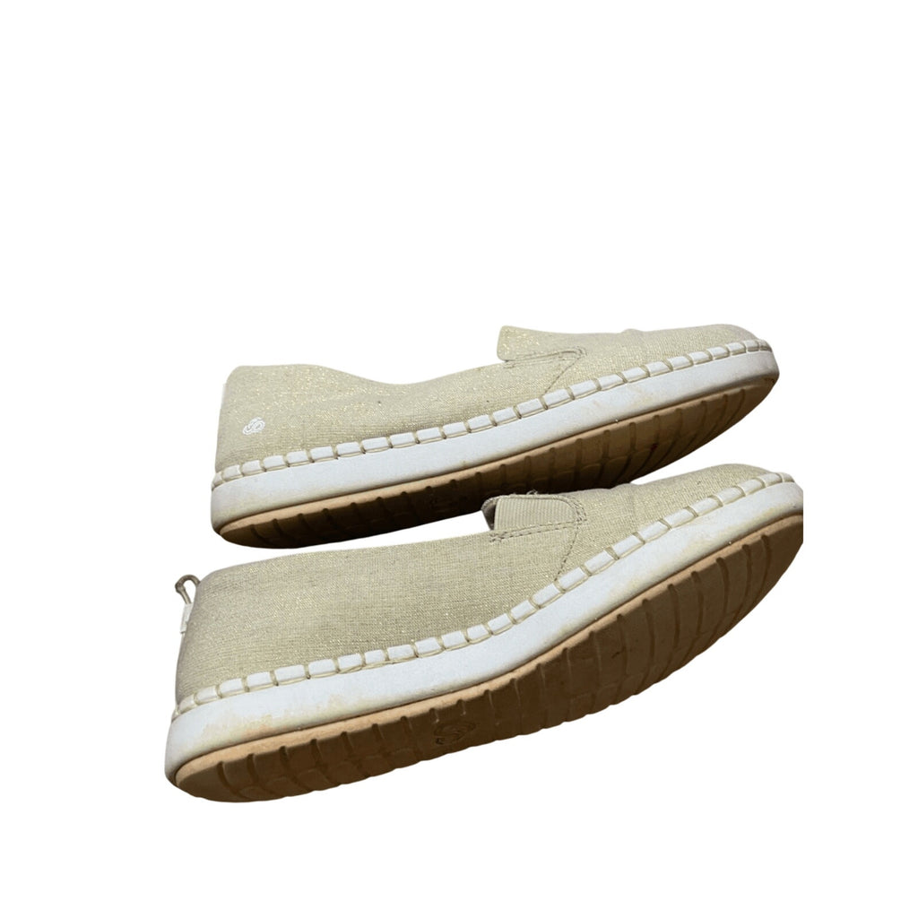 Clarks Women's Cloudsteppers Gold Soft Cushion Flats Sz 8 Metallic Futuristic