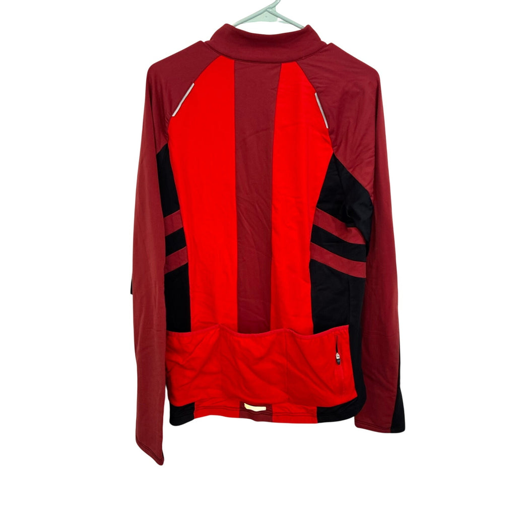 Performance Bicycle Cycling Jacket Mens XXL Red Black Zip Thermal Back Pocket