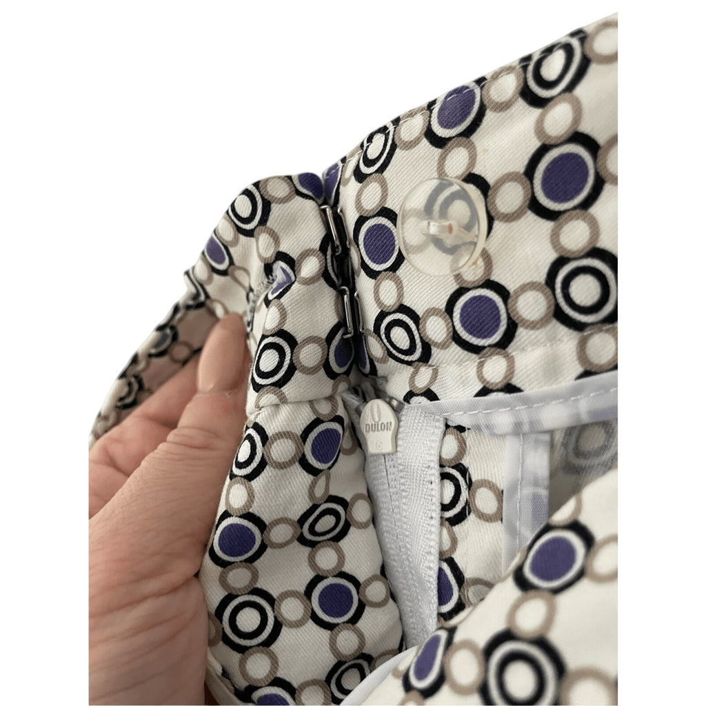 Dana Buchman Women's Retro White Novelty Print Cotton Pixie Dress Slacks