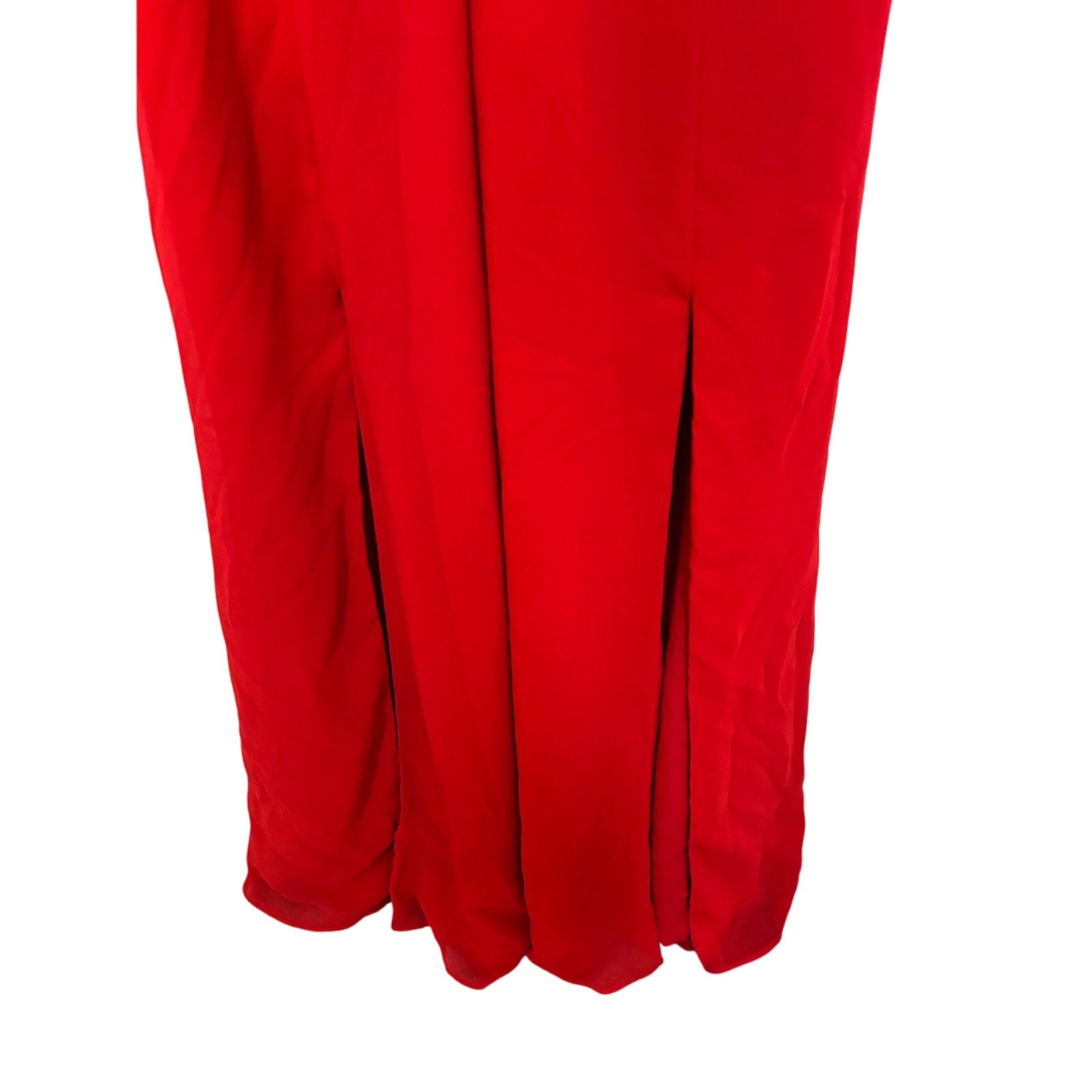 Revolve Fame and Partners Red Asymmetrical Ruffle Jumpsuit Glam Event Wedding 0