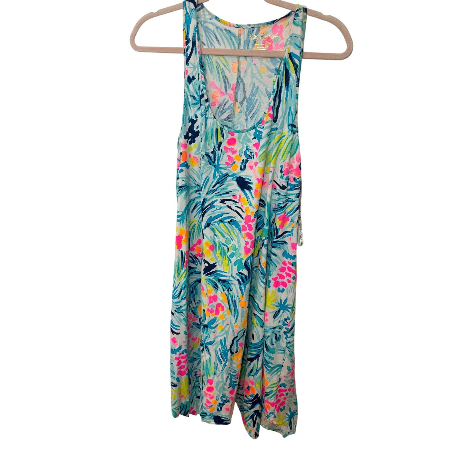 LILLY PULITZER Melle Trapeze Tank Dress Serene Blue Tippy Top Preppy Coastal S