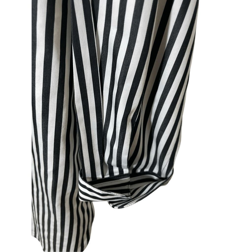 Chico's No Iron Cotton Women's Striped Dress Shirt Preppy Old Money Luxury Sz 1P