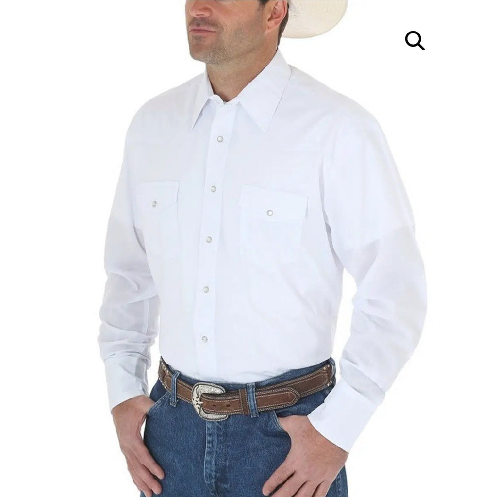 Wrangler Men's Broadcloth Western Snap Shirt Cattlemen Ranch Rodeo Equestrian 3X