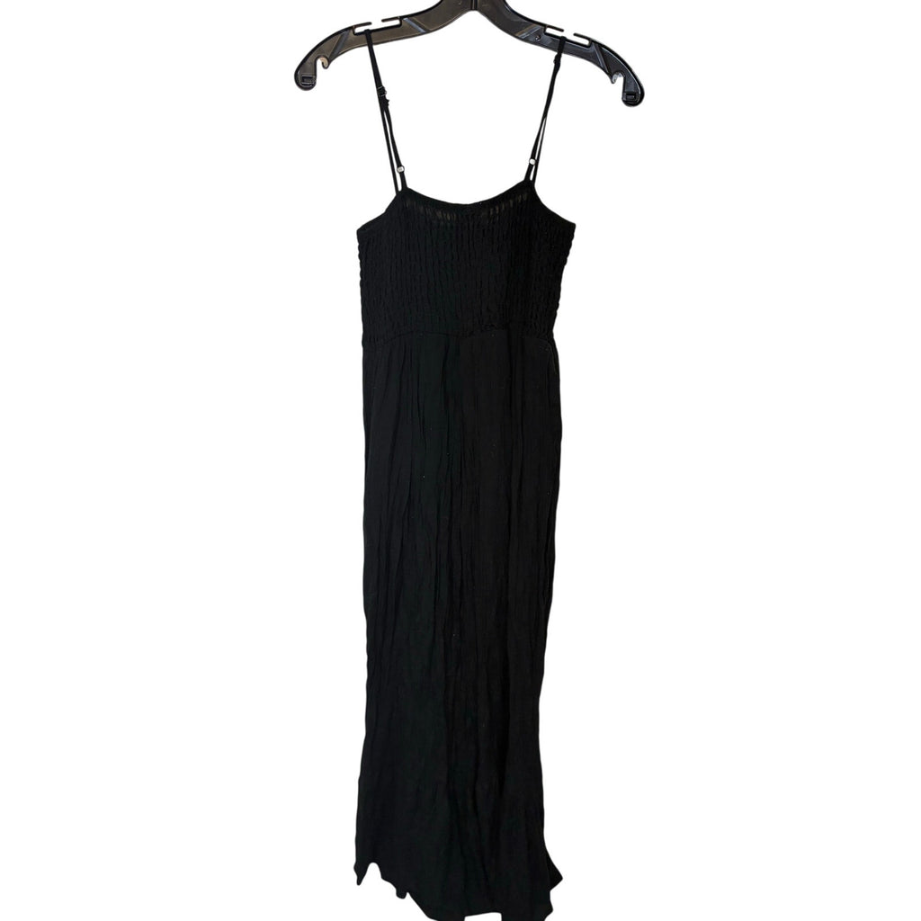 Maeve Anthropologie Black Smocked Milk Maid Spaghetti Strap Maxi Dress Black M