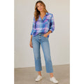 RAILS Charli Laguna Coast Plaid Shirt Blue Pink Coastal Preppy Button Front S