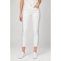 Ann Taylor Loft White Skinny Jeans Womens 24 High Rise Cropped Western Stripe