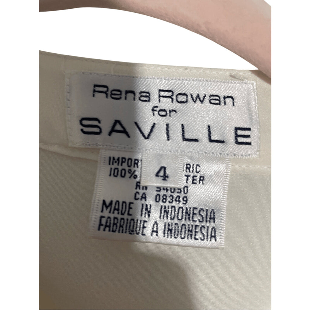 Rena Rowan Vintage Cream Preppy Academia 60's Femme Minimalist Blouse Sz 4