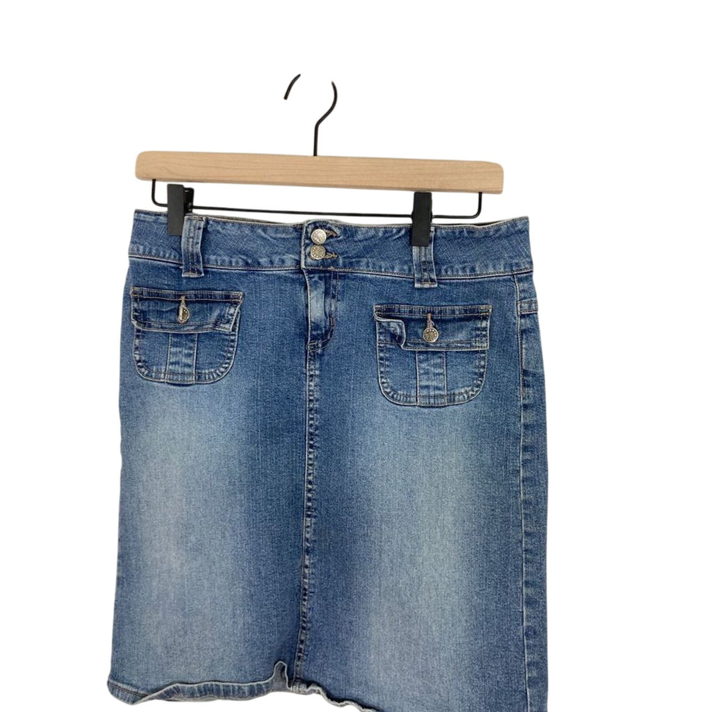 Y2K Soft Large Denim Vintage Forever 21 Bratz Doll Boho Cowgirl Mini Skirt