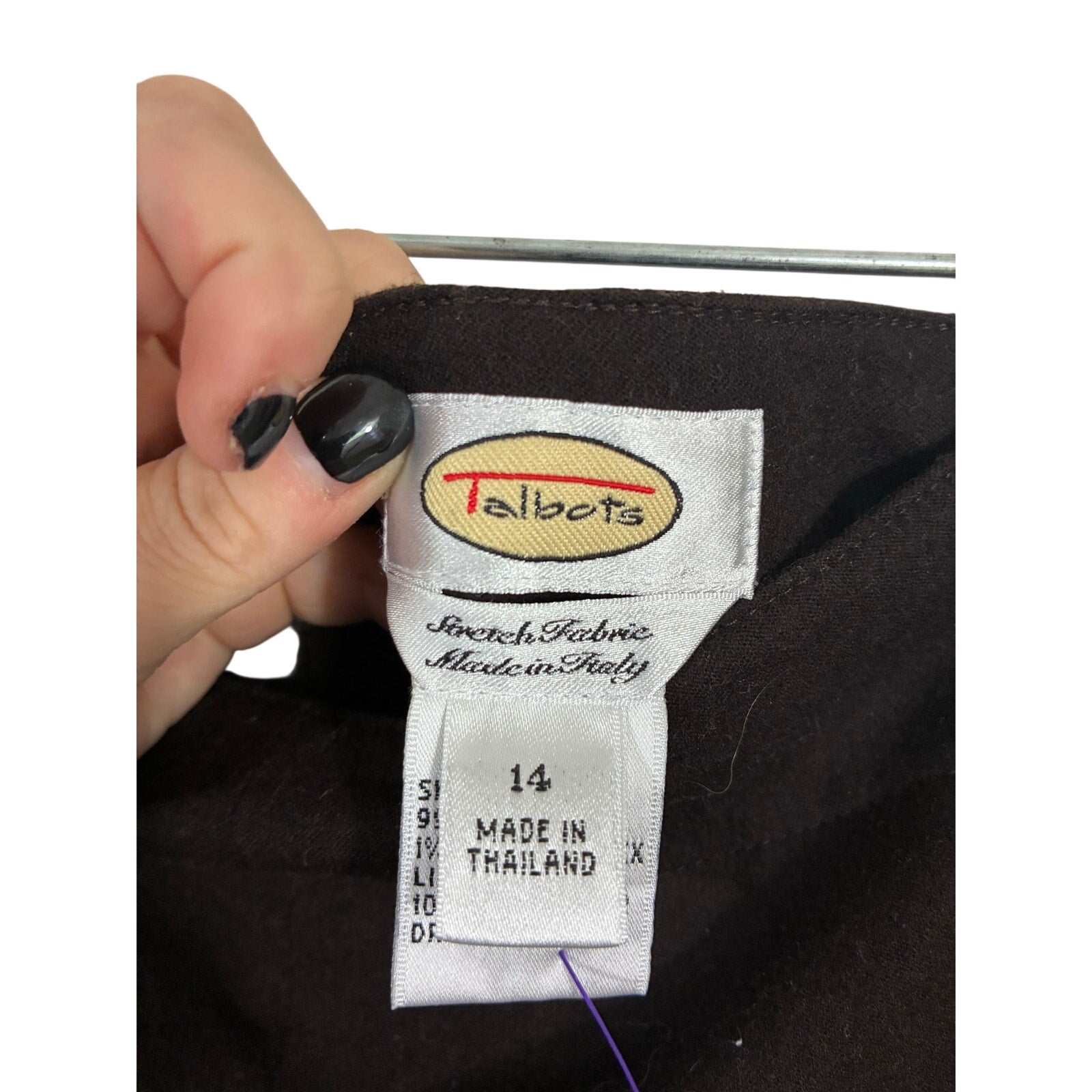 VTG Talbots Italian Wool Espresso Brown Wide Leg Straight Dress Pants Size 14