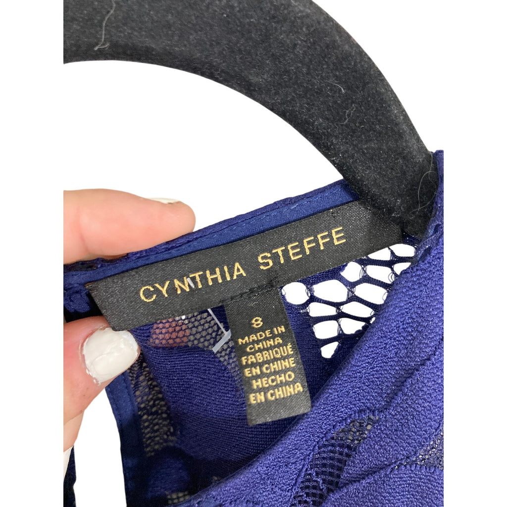 Cynthia Steffe Pleated A Line Lace Collared Cotton Dress