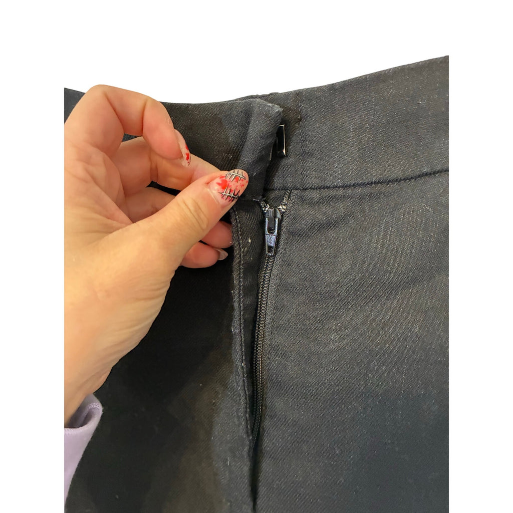 Ann Taylor Stretch Linen Black  Straight Leg Pants Sz 2 Office Minimalist Preppy