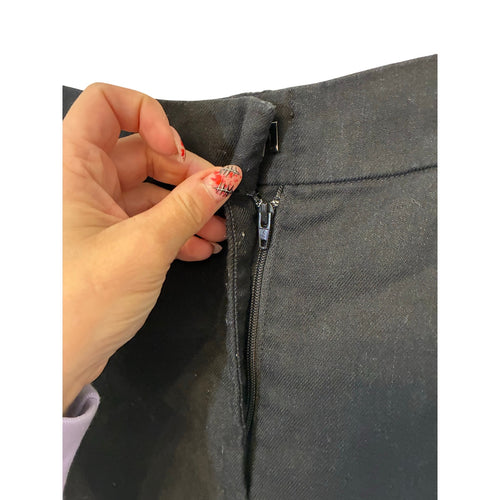 Ann Taylor Stretch Linen Black  Straight Leg Pants Sz 2 Office Minimalist Preppy