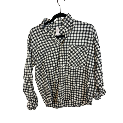 Auden Gingham Pajama Set Womens S Black White Sleepwear Button Top Shorts Lounge
