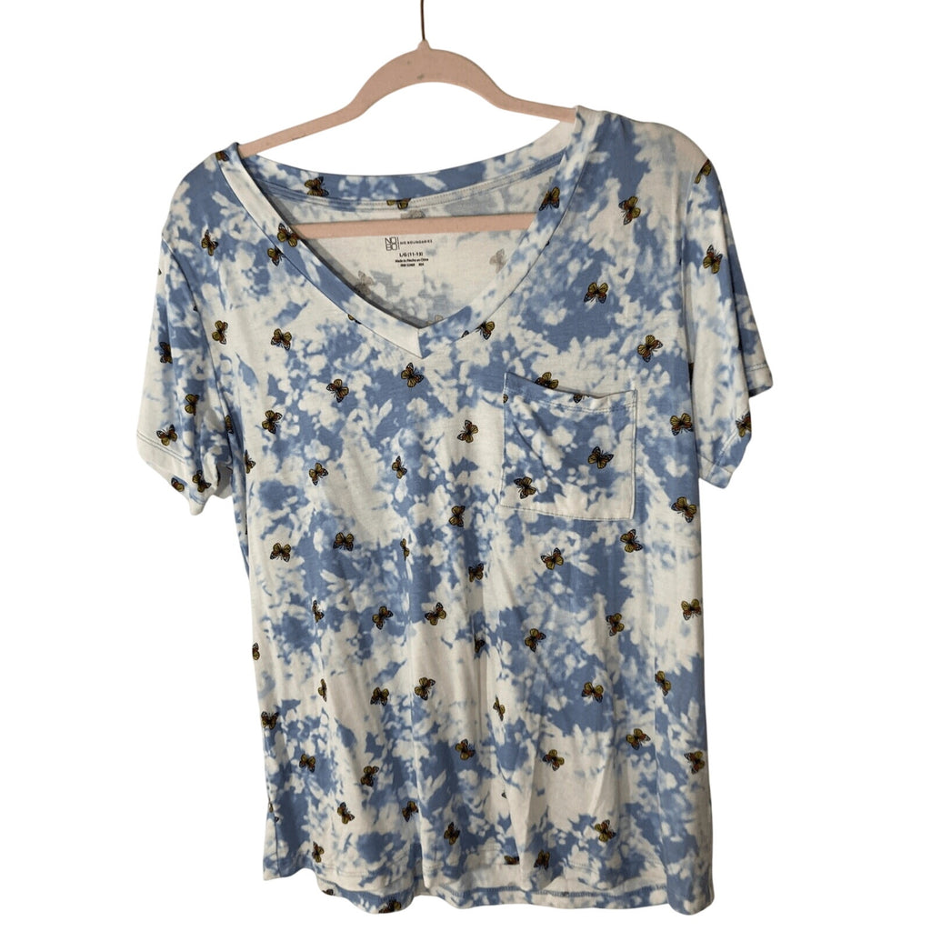 No Boundaries In The Clouds Butterfly Soft Printed Novelty Print Short Sleeve