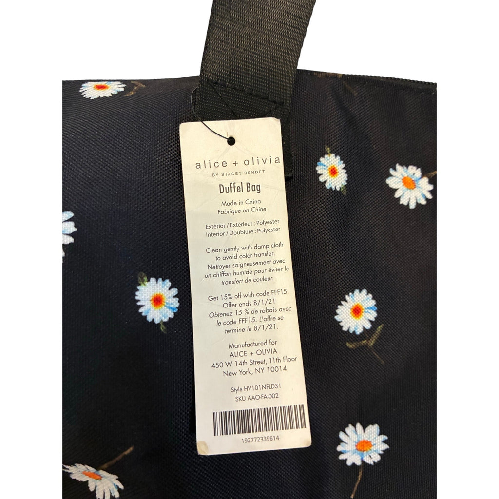 Alice + Olivia Daisy Print Duffel Bag Weekender Bag Traveling Loungewear Novelty