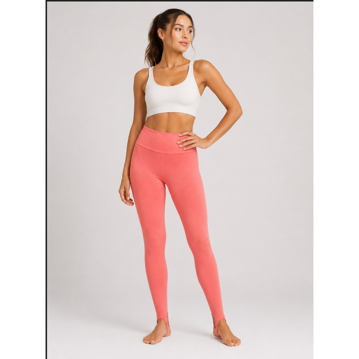 Free People Movement High Waisted Peach Pink Leggings Pilates Gym Pedal Pusher S