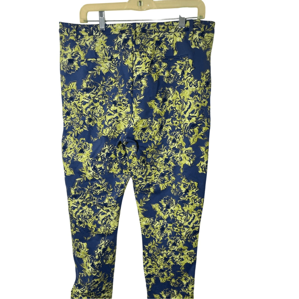 Soft Surroundings Women's Elisabetta Ankle Pants Blue Green Floral Size Large