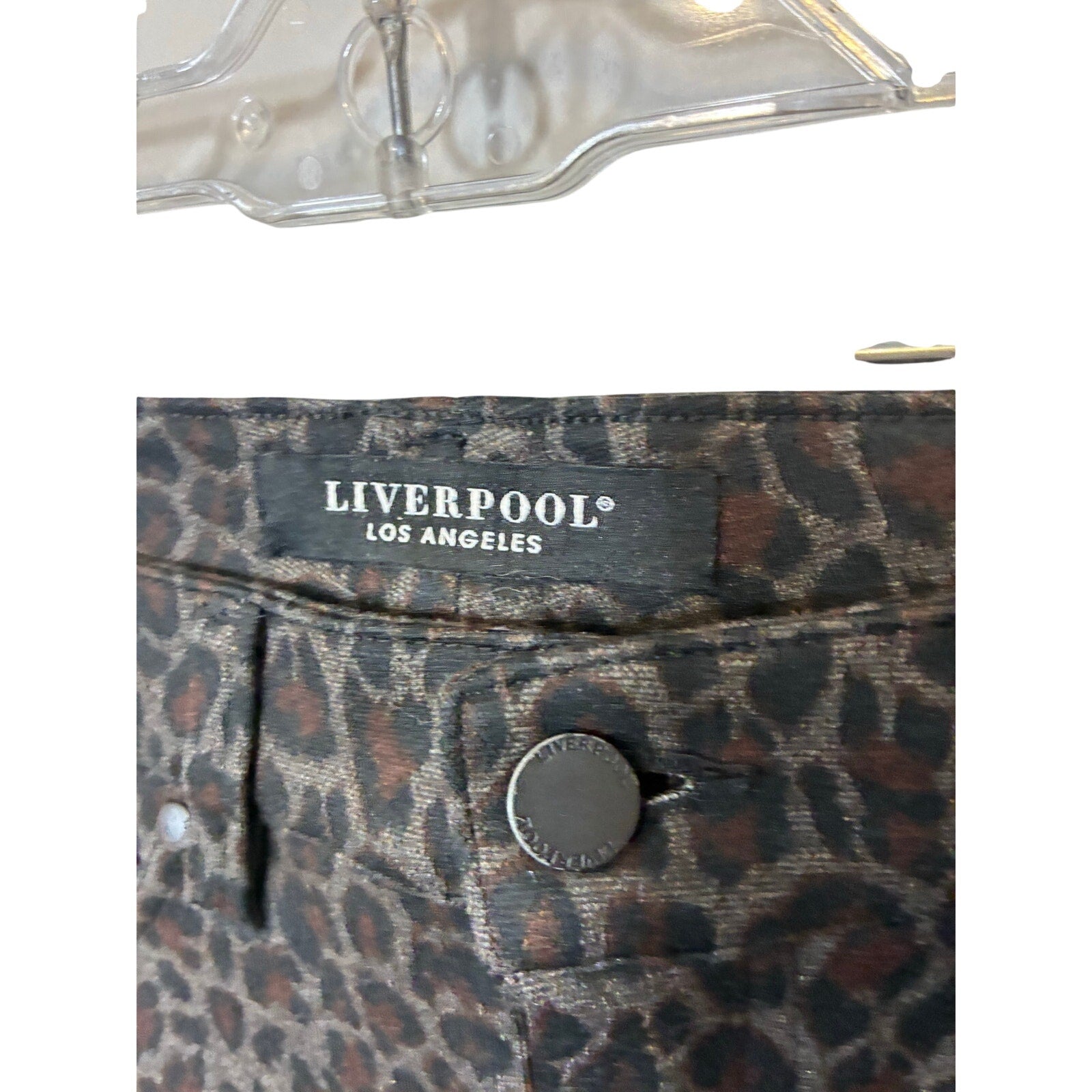 Liverpool Madonna Skinny Pants Black Cheetah Print Women’s 2 Mob Wife