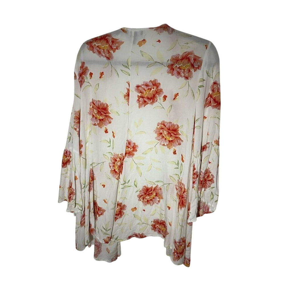 Torrid Womens 0/00 Large Floral Open Front Kimono Duster Boho Western Cottage