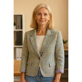 Notches Pastel Patchwork Raw Hem Button Up Small Quirky Retro Vintage Blazer