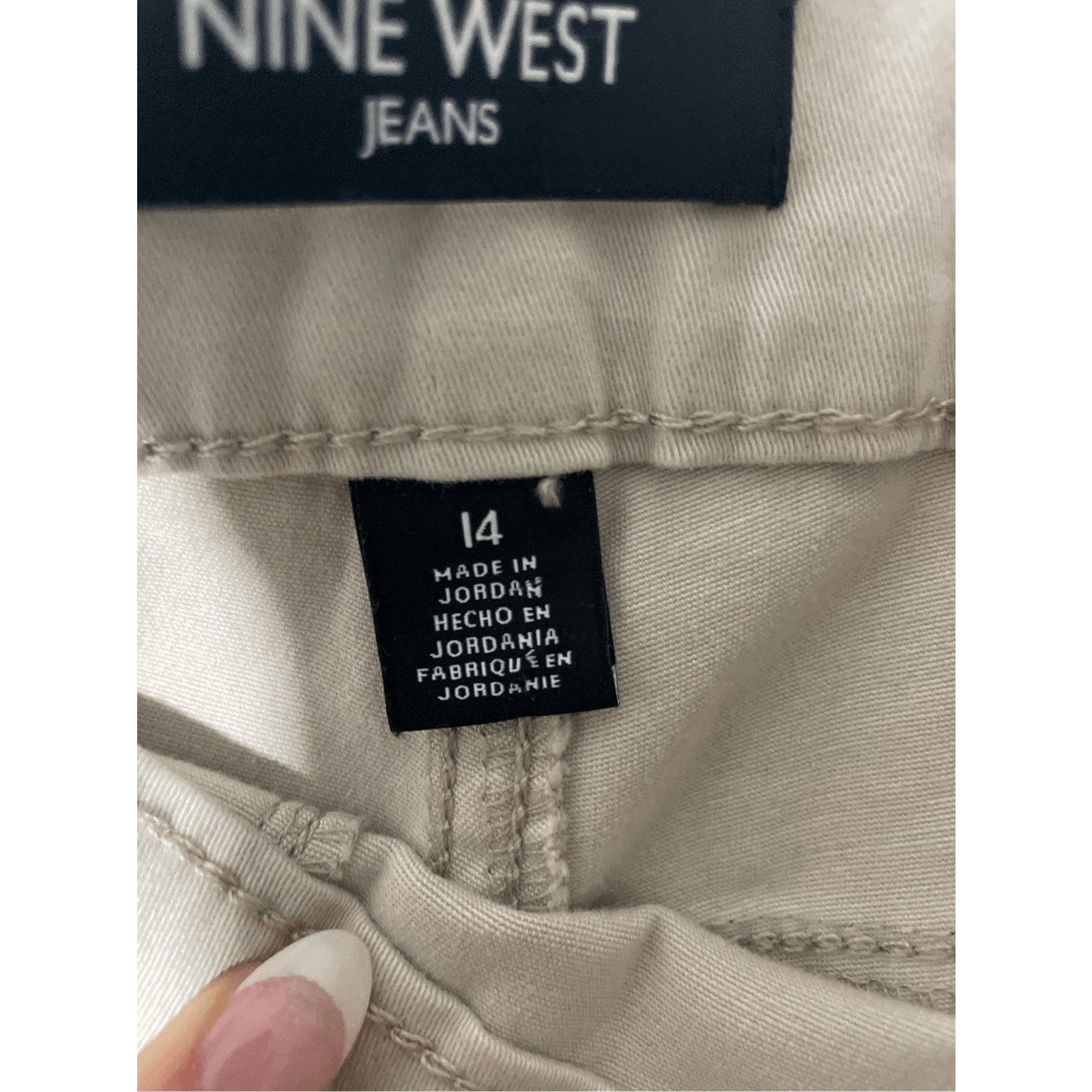 Nine West Heidi Pull On Skinny Crop Preppy WorkTan Khaki Colored Sz 14 Pants