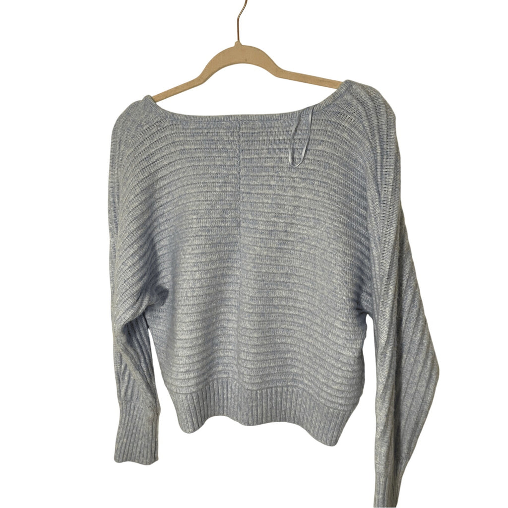 Sincerely Jules Cropped Periwinkle Waffle Knit Women's Sweater Soft Girl SZ M