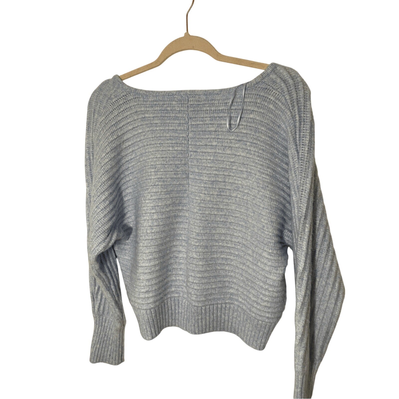 Sincerely Jules Cropped Periwinkle Waffle Knit Women's Sweater Soft Girl SZ M