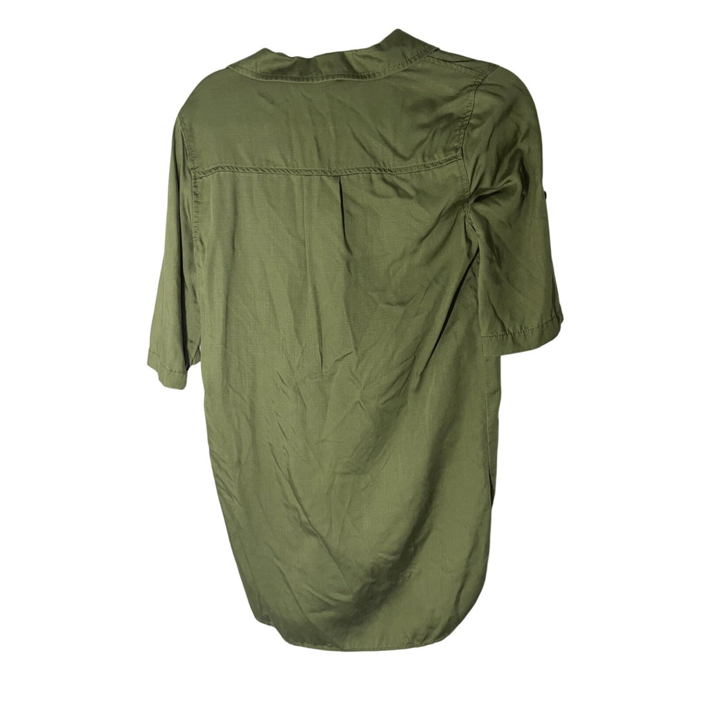 Loft Lounge Women's Olive Army Green Shirt Slip Dress Contemporary Coastal Beach