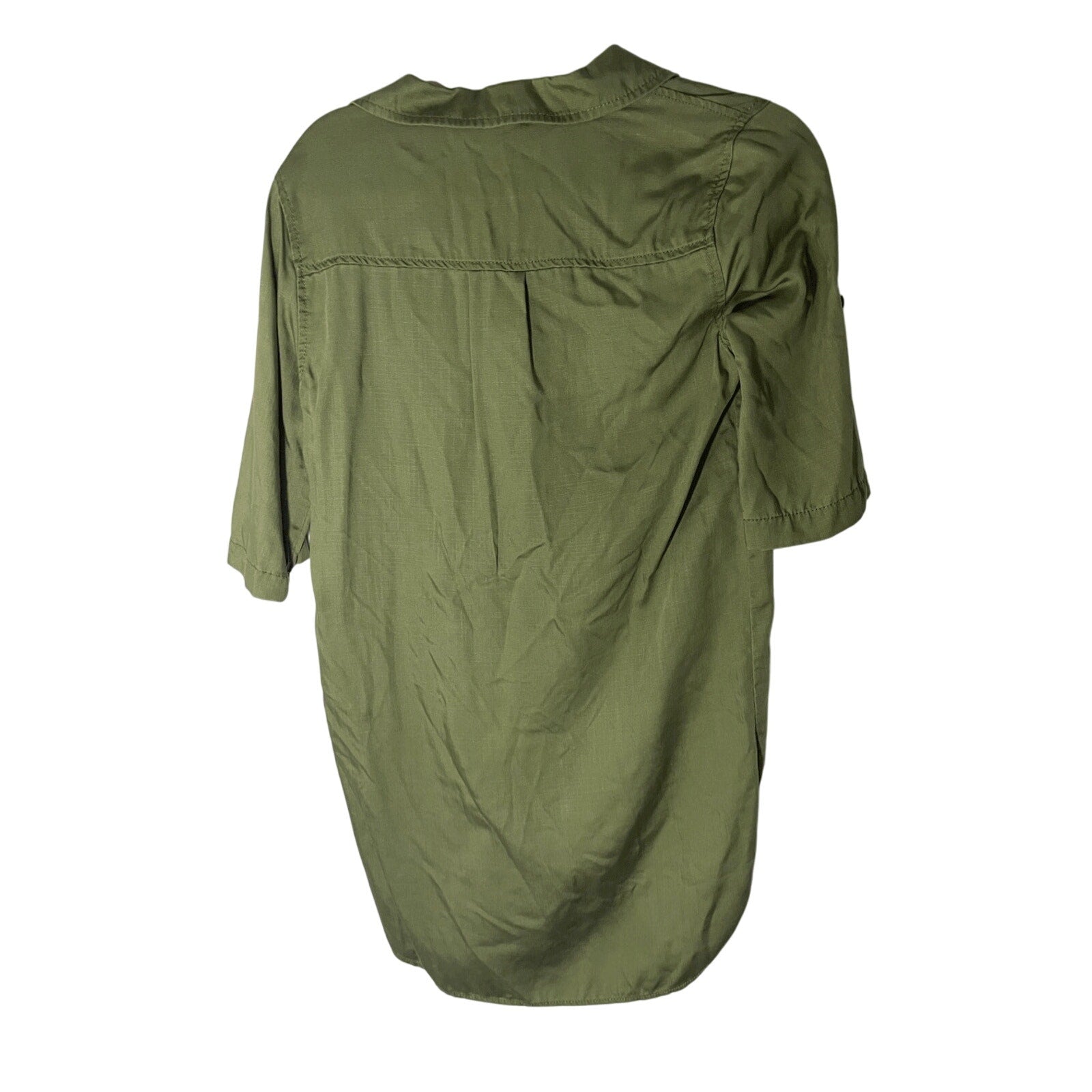 Loft Lounge Women's Olive Army Green Shirt Slip Dress Contemporary Coastal Beach