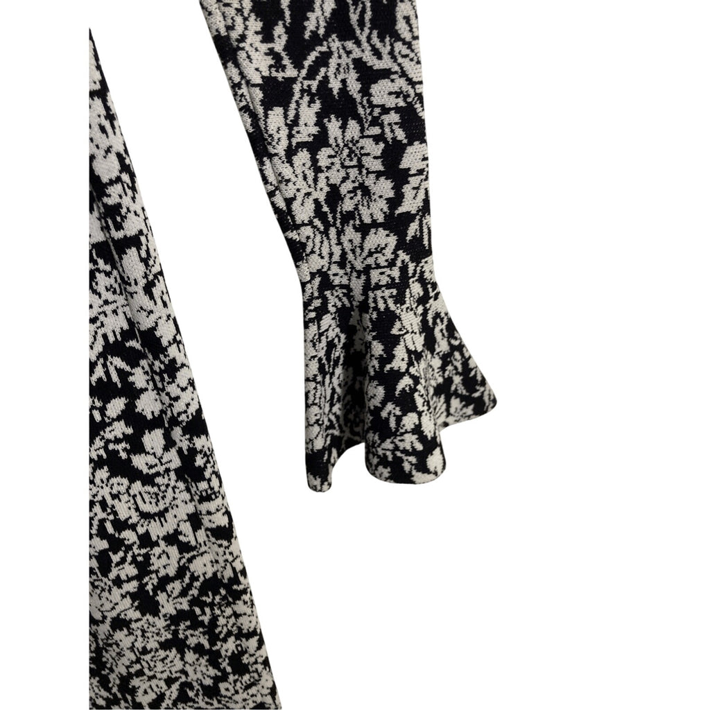Michael Kors XS Printed Bodycon Long Sleeve Monochrome Dress Formal Classy