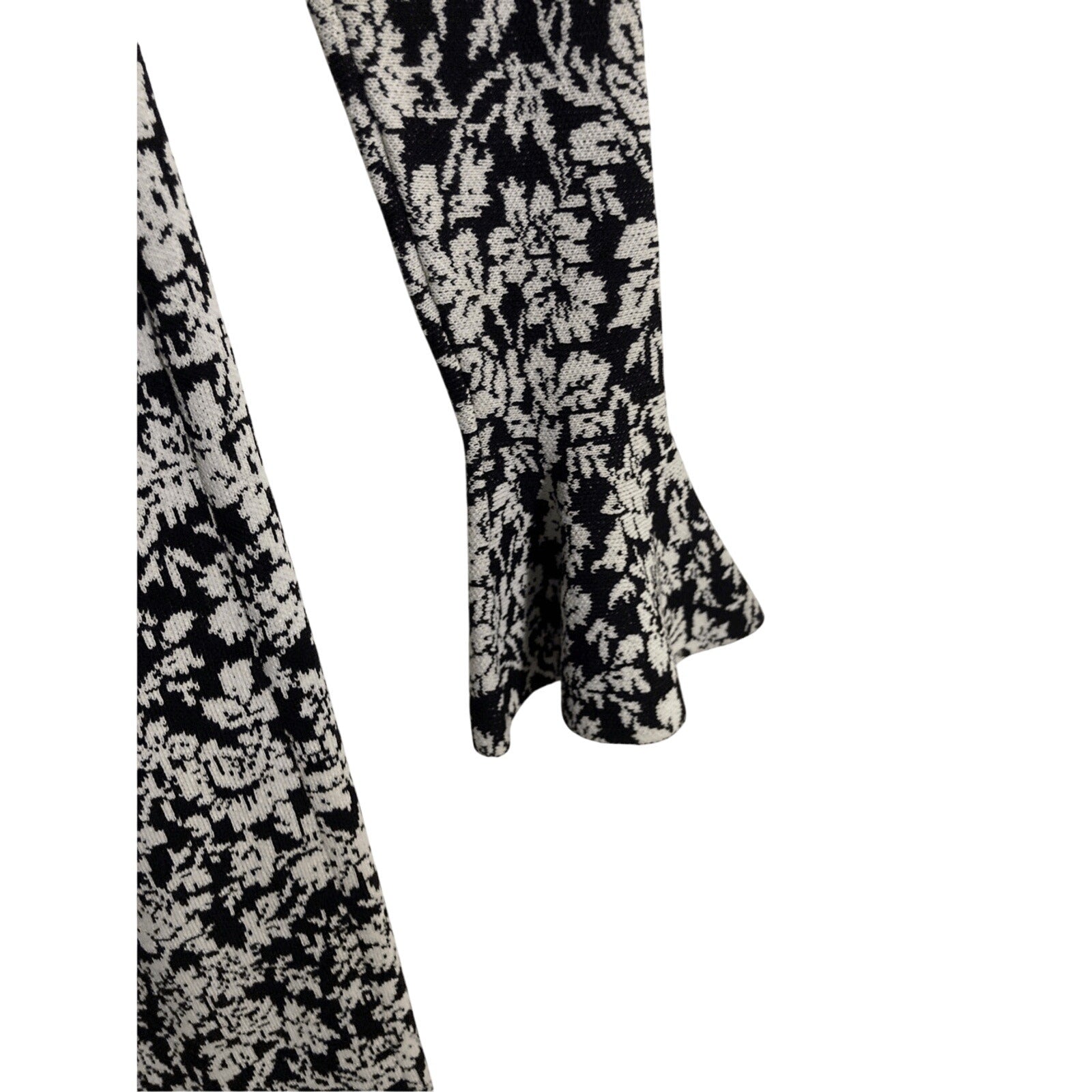 Michael Kors XS Printed Bodycon Long Sleeve Monochrome Dress Formal Classy