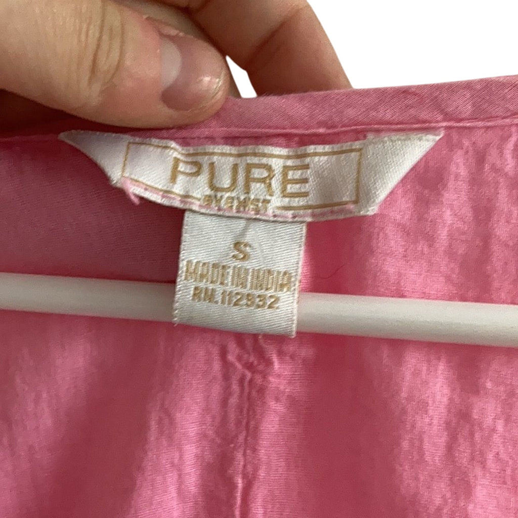 Pure Hem Ombre Embroidered Pink Midi Dress