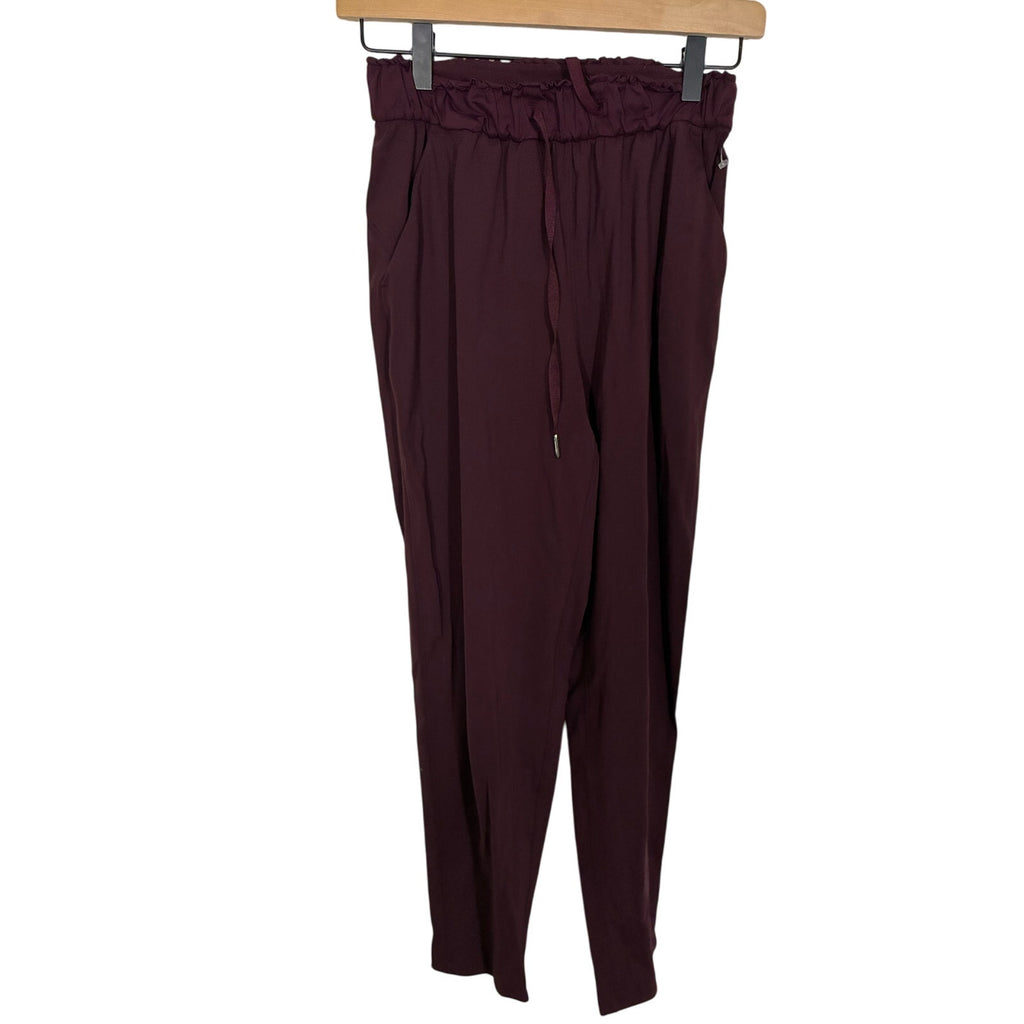Lululemon Keep Moving 7/8 Pant Burgundy Luxtreme High Rise Travel Office Women 2