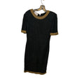 Laurence kazar Evening Dress 100% Silk Black Beading Knee Length S Vintage