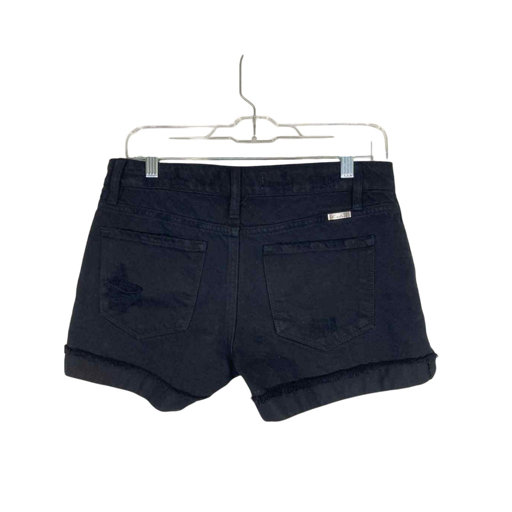 Kancan Distressed  Grunge Emo Black High Rise Mom Jean Shorts